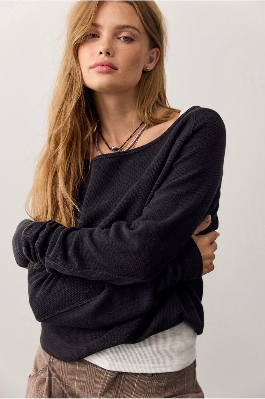 NWT Free People - we the free Jess long sleeve black color Size small